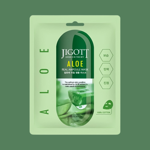 JIGOTT Aloe Real Ampoule Mask 1vnt. lakštinė KAUKĖ