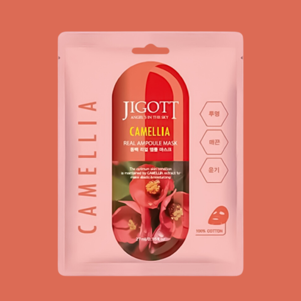 JIGOTT Camellia Real Ampoule Mask 1 vnt. lakštinė KAUKĖ