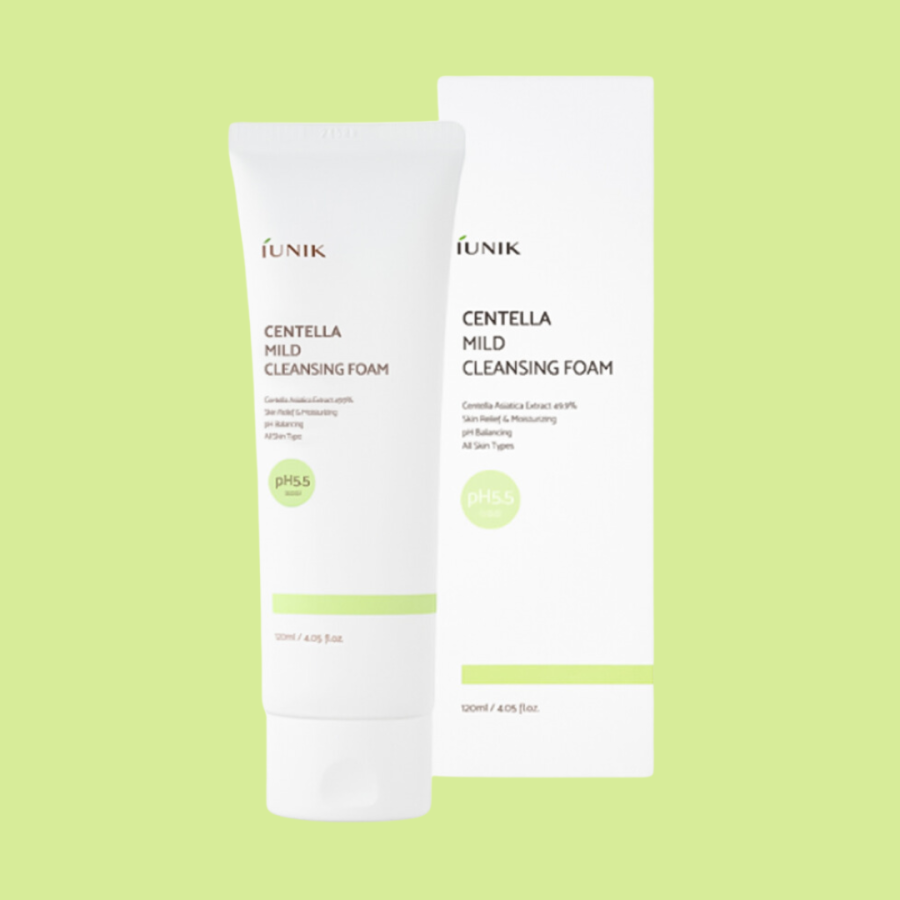 IUNIK Centella Mild Cleansing Foam 120 ml veido PRAUSIKLIS
